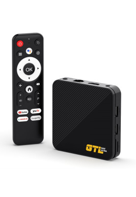 ТВ-приставка GTL Max Ultra, Black, Allwinner H313 (4 ядра), 2Gb, 16Gb, WiFi 6 / Bluetooth, RJ45, 2xUSB 2.0, microSD, Android 14, пульт ДК