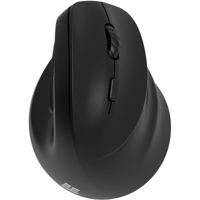 Миша бездротова 2E MF325 Silent, Black, Bluetooth / USB (2.4GHz), оптична (сенсор PixArt 3212), 800-2400 dpi, 30 IPS, 6 кнопок, до 10 м, 1xAA (2E-MF325WBK)