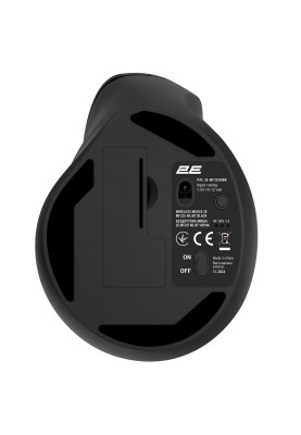 Миша бездротова 2E MF325 Silent, Black, Bluetooth / USB (2.4GHz), оптична (сенсор PixArt 3212), 800-2400 dpi, 30 IPS, 6 кнопок, до 10 м, 1xAA (2E-MF325WBK)