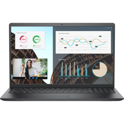 Ноутбук 15" Dell Vostro 3530 Black 15.6" (1920x1080, WVA, 120Hz), Intel Core i5-1334U (10x1.3-4.6GHz), RAM 16GB DDR4, SSD 512Gb, Iris Xe Graphics, LAN, Wi-Fi 5, BT 5.0, 1xType-C/1хUSB 3.2/1xUSB2.0, HDMI, 41 Wh, Linux (N3404PVNB3530UA_UBU)