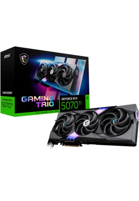 Відеокарта GeForce RTX 5070 Ti, MSI, GAMING TRIO OC, 16Gb GDDR7, 256-bit, HDMI/3xDP, 2580/28000 MHz, 16-pin (G507T-16GTC)