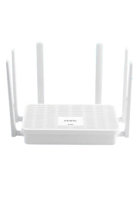 Роутер Fenvi FV-AX3000WR, White, WiFi 6 (2.4GHz до 574 MB/s / 5GHz до 2402 MB/s), 3xGLan, 1xGWan, MU-MIMO, 6 внешних антенн