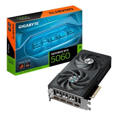 Відеокарта GeForce RTX 5060, Gigabyte, EAGLE OC, 8Gb GDDR7, 128-bit, HDMI/3xDP, 2550/28000 MHz, 8-pin (GV-N5060EAGLE OC-8GD)