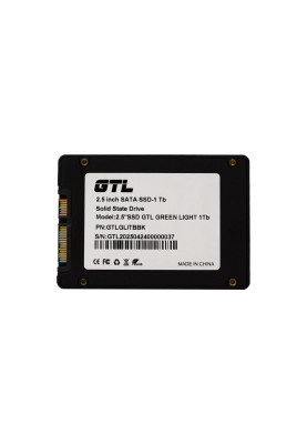 Твердотільний накопичувач SSD 1Tb, GTL Green Light, SATA3, 2.5", 3D TLC, 520/500 МБ/с, Bulk (GTLGLITBBK)