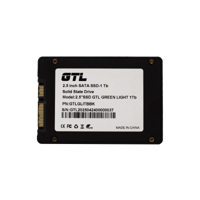 Твердотільний накопичувач SSD 1Tb, GTL Green Light, SATA3, 2.5", 3D TLC, 520/500 МБ/с, Bulk (GTLGLITBBK)