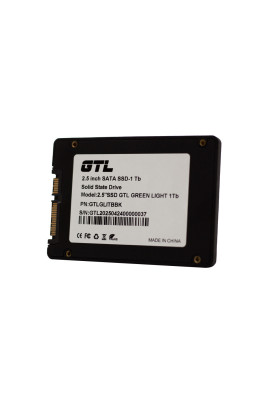 Твердотільний накопичувач SSD 1Tb, GTL Green Light, SATA3, 2.5", 3D TLC, 520/500 МБ/с, Bulk (GTLGLITBBK)