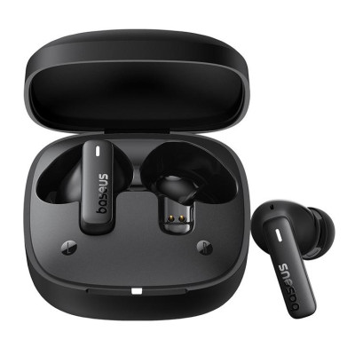 Навушники бездротові Baseus Bowie E19 TWS, Cluster Black, Bluetooth 5.3, мікрофон (ENC), динаміки 12 мм, кейс, 35 mAh / 500 mAh, Type-C, IPX5