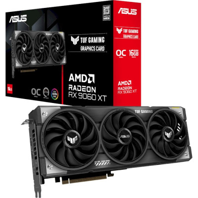 Відеокарта Radeon RX 9060 XT, Asus, TUF GAMING OC, 16Gb GDDR6, 128-bit, HDMI/2xDP, 3340/20000 MHz, 8-pin (TUF-RX9060XT-O16G-GAMING)