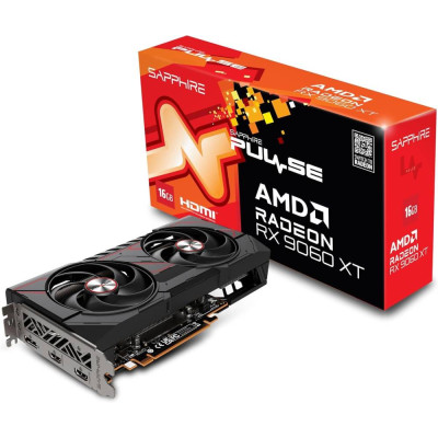 Відеокарта Radeon RX 9060 XT, Sapphire, PULSE, 16Gb GDDR6, 128-bit, HDMI/2xDP, 3290/20000 MHz, 8-pin (11350-03-20G)