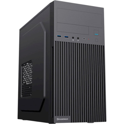 Корпус GameMax MT-321-NP-2U3 Black, без БЖ, Mini Tower, Micro ATX / Mini ITX, 2хUSB 3.0, 1xType-C, 373x173x353 мм, 0.5 мм, 2.7 кг