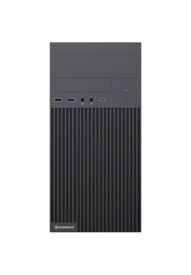 Корпус GameMax MT-321-NP-2U3 Black, без БЖ, Mini Tower, Micro ATX / Mini ITX, 2хUSB 3.0, 1xType-C, 373x173x353 мм, 0.5 мм, 2.7 кг