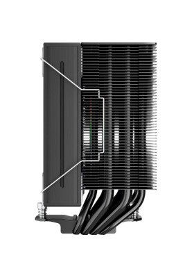 Кулер для процесора 1stPlayer PS130-BK, 1x130 мм 4-pin PWM ARGB, алюміній/мідь, Intel: 1851/1700/1200/115x, AMD: AM4/AM5, 130x157x90 мм, 32.3 dBa Max, до 220 Вт