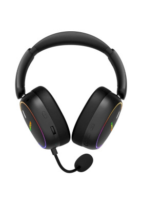 Навушники бездротові Hator Phoenix 2 Wireless, Black, Bluetooth 5.4 / USB 2.4GHz / Type-C, мікрофон (ENC), динаміки 40 мм з неодимовим магнітом, Hybrid ANC, RGB підсвічування, Hi-Res / LDAC, SyncHUB, 16 Ом, 115 дБ, акумулятор 850 mAh, кейс (ESH40)