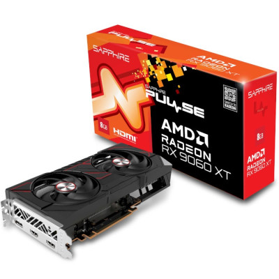 Відеокарта Radeon RX 9060 XT, Sapphire, PULSE, 8Gb GDDR6, 128-bit, HDMI/2xDP, 3290/20000 MHz, 8-pin (11350-04-20G)