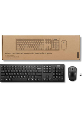 Комплект бездротовий Lenovo 100 Combo, Black, USB 2.4GHz (GX31Q28916)