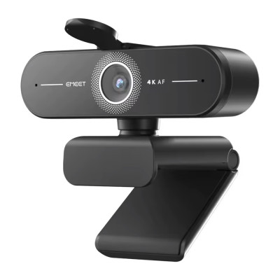 Веб-камера Emeet C60E 4K, Black, 8 Mp, 3840x2160/30 fps, мікрофон, автофокус, кут огляду 73°, шторка конфіденційності, USB 2.0