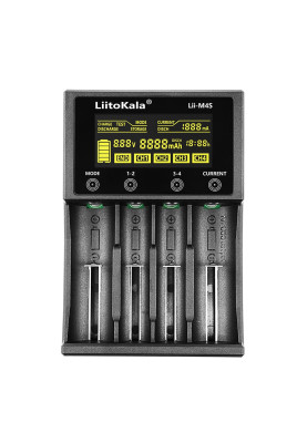 Зарядний пристрій LiitoKala Lii-M4S, Black, 4xAA/AAA/C Ni-MH/Ni-Cd, 26650/21700/26500/18650/1850 Li-Ion, живлення від USB