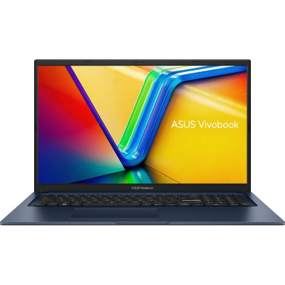 Ноутбук 17` Asus VivoBook 17 X1704VA-AU755 Quiet Blue 17.3` (1920x1080, IPS, 60Hz) , Intel Core i3-1315U (6x1.2-4.5GHz), 16GB DDR4, SSD 512GB, Intel UHD, WiFi 6E, BT 5.3, Web, 1xType-C/2xUSB 3.2/1xUSB2.0, HDMI, 50 Wh, noOS (90NB10V2-M00V30)