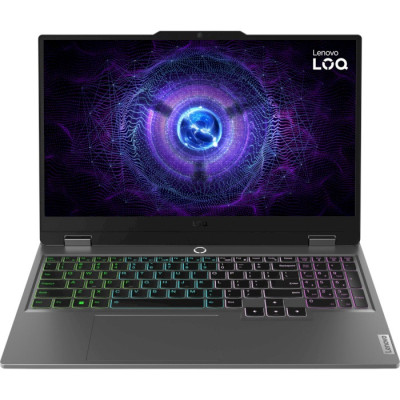Ноутбук 15" Lenovo LOQ 15IRX9 (83DV00VURA) Luna Grey, 15.6" (1920x1080, IPS, 144 Гц), Intel Core i5-13450HX (10х1.8-4.6GHz), RAM 24GB DDR5, SSD 512GB, nVidia GeForce RTX 4060 8GB, LAN, Wi-Fi 6, Bluetooth 5.2, USB-C/3хUSB 3.2, HDMI, 60Wh, DOS