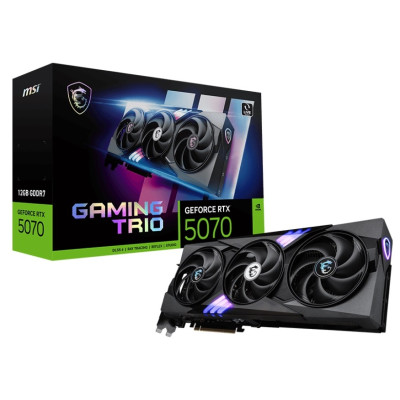 Відеокарта GeForce RTX 5070, MSI, GAMING TRIO, 12Gb GDDR7, 192-bit, HDMI/3xDP, 2527/28000 MHz, 16-pin (G5070-12GT)