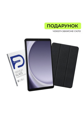 Планшет Galaxy Tab A9 (LTE), Graphite, 8.7" (1340x800, TFT), MediaTek Helio G99 (8 ядер), 8Gb, 128Gb, microSD (до 1Tb), 4G, WiFi 5, Bluetooth 5.3, GPS, 8Mp + 2Mp, Type-C, 5100 mAh, Android 13 + захисне скло та чохол-книжка (SM-X115NZAESEK)