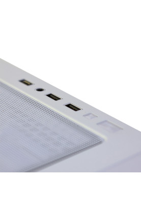 Корпус ALmordor L1400 Shield White, без БЖ, Mid Tower, для EATX / ATX / Micro ATX / Mini ITX, 2xUSB 3.0, 1xType-C, макс. CPU - 180 мм / VGA - 410 мм / PSU - 180 мм, бічна панель із загартованого скла (ALL1400MW)