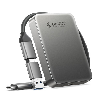 Зовнішній накопичувач SSD, 256Gb, Orico K5 Plus, Grey, Type-C / USB 3.1 (Gen 1), 450 / 450 Мб/с, магнітне кріплення