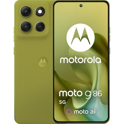 Смартфон Motorola G86 5G, Golden Cypress, 6.67" (2712x1220, 120 Гц, AMOLED), MediaTek Dimensity 7300 (8 ядер), Mali-G615 MC2, 8Gb, 256Gb, 50/8Mp + 32Mp, WiFi 6, Bluetooth 5.0, NFC, Type-C, 5200 mAh, Android 15 (PB7L0115RS)