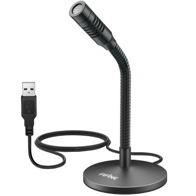 Мікрофон Fifine K050, Black, USB, на підставці, регульований кут, 2 м, -47 дБ