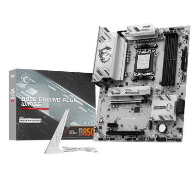 Материнська плата AM5 MSI B850 GAMING PLUS WIFI6E, B850, 4xDDR5, Int.Video (CPU), 4xSATA3, 2xM.2, 2xPCI-E 4.0 x16, 1xPCI-E 3.0 x1, ALC897, Realtek 8125D 2.5G, WiFi 6E, Bluetooth 5.3, 11xUSB 3.2 / 4xUSB 2.0, HDMI/DP, ATX