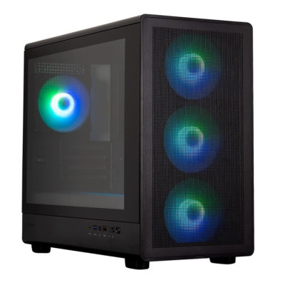 Корпус Zalman M5, Black, Mini Tower, без БР, для Micro ATX/Mini ITX, 1xType-C/1xUSB 3.0/1xUSB 2.0, макс. CPU - 180 мм / VGA - 410 мм, 4x120 мм ARGB, бічна панель із загартованого скла