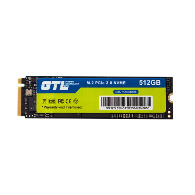 Твердотільний накопичувач SSD 512Gb, GTL Poseidon (Gen 2), PCI-E 3.0 x4, M.2 2280, 3D TLC, 2100/1700 МБ/с, Bulk (GTLPOS512G2GBNV)