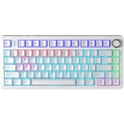 Клавіатура Aula F75, White, USB, механічна (перемикачі KRGD Red), RGB підсвічування, 80 кнопок, 1.8 м, EN/UA (6948391203225)