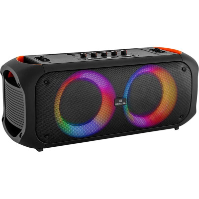 Колонка портативна 2.0 REAL-EL X-795, Black, 70 Вт (2 x 35 Вт), Bluetooth 5.3, TWS, RGB підсвічування, AUX / USB / microSD, пластик, два мікрофонні входи з функцією "луна", акумулятор (7000 mAh, Type-C), пульт ДК