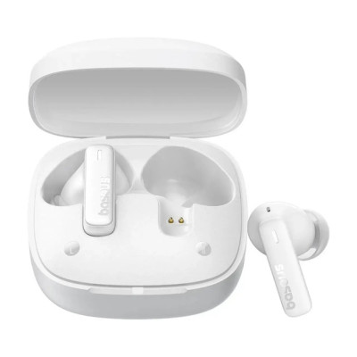 Навушники бездротові Baseus Bowie E19, White, Bluetooth 5.3, мікрофон (ENC), динаміки 12 мм, кейс, 35 mAh / 500 mAh, Type-C, IPX5