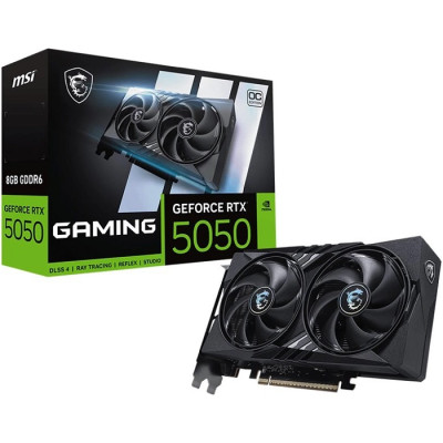 Відеокарта GeForce RTX 5050, MSI, GAMING OC, 8Gb GDDR6, 128-bit, HDMI/3xDP, 2647/20000 MHz, 8-pin (G5050-8GC)