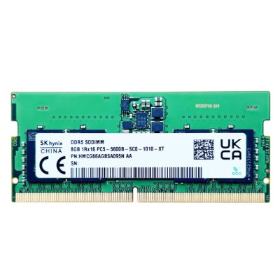 Пам'ять SO-DIMM, DDR5, 8Gb, 5600 MHz, Hynix, 1.1V, CL46 (HMCG66AGBSA092N AA)