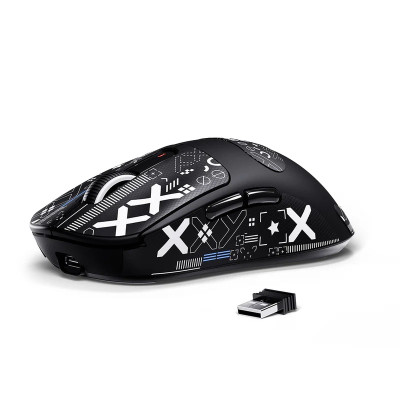 Миша бездротова Attack Shark X3, Black (Tape), Bluetooth 5.2 / USB 2.4GHz / Type-C, оптична (сенсор PixArt PAW3395), до 26 000 dpi, 50G, 650IPS, 5 кнопок, перемикачі Kailh GM 8.0, акумулятор, 49 г