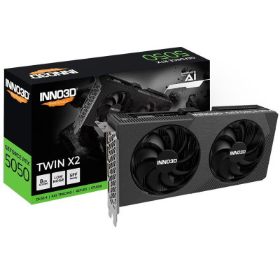 Відеокарта GeForce RTX 5050, Inno3D, TWIN X2, 8Gb GDDR6, 128-bit, HDMI/3xDP, 2572/20000 MHz, 8-pin (N50502-08D6-174071N)
