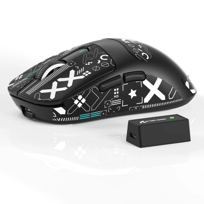 Миша бездротова Attack Shark X3 Pro, Black (Tape), Bluetooth 5.2 / USB 2.4GHz / Type-C, оптична (сенсор PixArt PAW3395), до 26 000 dpi, 50G, 650IPS, 5 кнопок, перемикачі Kailh GM 8.0, акумулятор, 59 г