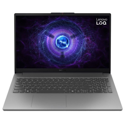 Ноутбук 15" Lenovo LOQ 15IAX9E (83LK00CBRA) Luna Grey 15.6" (1920x1080, IPS, 144 Гц), Intel Core i5-12450HX (8x3.1-4.4GHz), 16GB DDR5, SSD 512GB, GeForce RTX 2050 4Gb, LAN, WI-Fi 6, Bluetooth 5.2, Type-C/2xUSB 3.2, HDMI, 57Wh, DOS