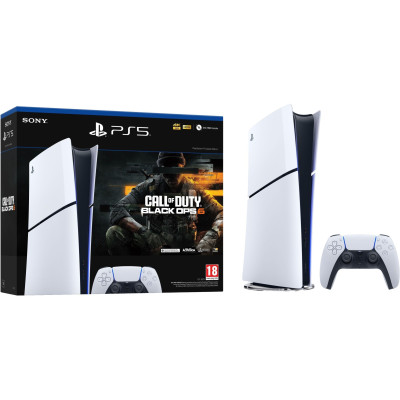 Ігрова приставка Sony PlayStation 5 Slim Digital Edition, White, без Blu-ray приводу + гра Call of Duty: Black Ops 6 (код активації)