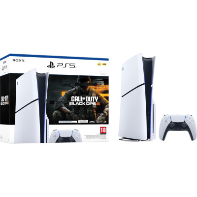 Ігрова приставка Sony PlayStation 5 Slim, White, з Blu-ray приводом + гра Call of Duty: Black Ops 6 (код активації)