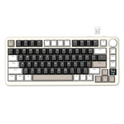 Клавіатура бездротова Attack Shark X85 Pro, Cheese, Bluetooth 5.0 / 2.4GHz USB / Type-C, механічна (перемикачі Linear Blueberry), RGB підсвічування, 0.85" TFT дисплей, 81 кнопка, акумулятор 4000 mAh, EN/UA