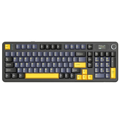 Клавіатура бездротова Attack Shark X98 Pro, Star Black, Bluetooth 5.0 / 2.4GHz USB / Type-C, механічна (перемикачі Linear Blueberry), RGB підсвічування, 1.5" LCD дисплей, 99 кнопок, акумулятор 4000 mAh, EN/UA
