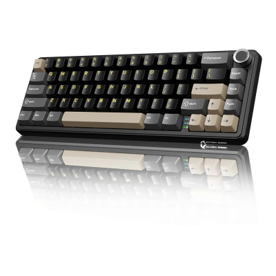 Клавіатура бездротова Attack Shark X66, Starry Black, Bluetooth 5.0 / 2.4GHz USB / Type-C, механічна (перемикачі Linear Strawberry), RGB підсвічування, 66 кнопок, акумулятор 3000 mAh, EN/UA