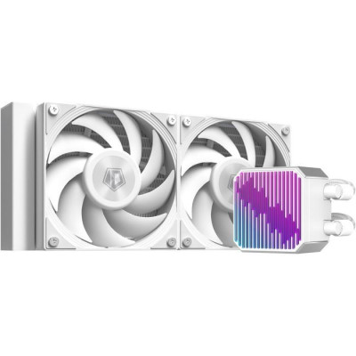 Система рідинного охолодження ID-Cooling DX240 MAX, White, Intel: 1851/1700/1200/115x, AMD: AM4/AM5, до 300 Вт, 38 мм товщина радіатора, ARGB-підсвічування