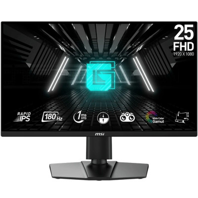 Монітор 24.5" MSI G255PF E2, Black, IPS, 1920x1080 (16:9), 1 мс, 180 Гц, 300 кд/м², 1000:1, 178°/178°, 2хHDMI/DP, 2 x 2 Вт, VESA 100x100, Adaptive Sync, AMD FreeSync, Nvidia G-SYNC