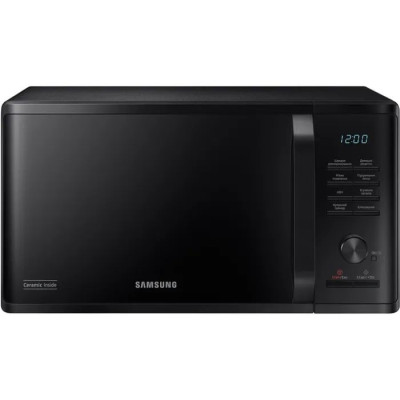 Мікрохвильова піч Samsung MS23K3515AK/UA, Black, 800W, 23л, 6 рівнів потужності, управління електронне, дисплей, відкриття дверцят ручкою, таймер, годинник