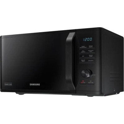 Мікрохвильова піч Samsung MS23K3515AK/UA, Black, 800W, 23л, 6 рівнів потужності, управління електронне, дисплей, відкриття дверцят ручкою, таймер, годинник